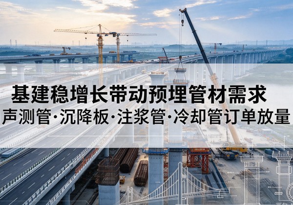 岚山基建稳增长带动预埋监测管材需求，声测管、沉降板、注浆管订单持续放量